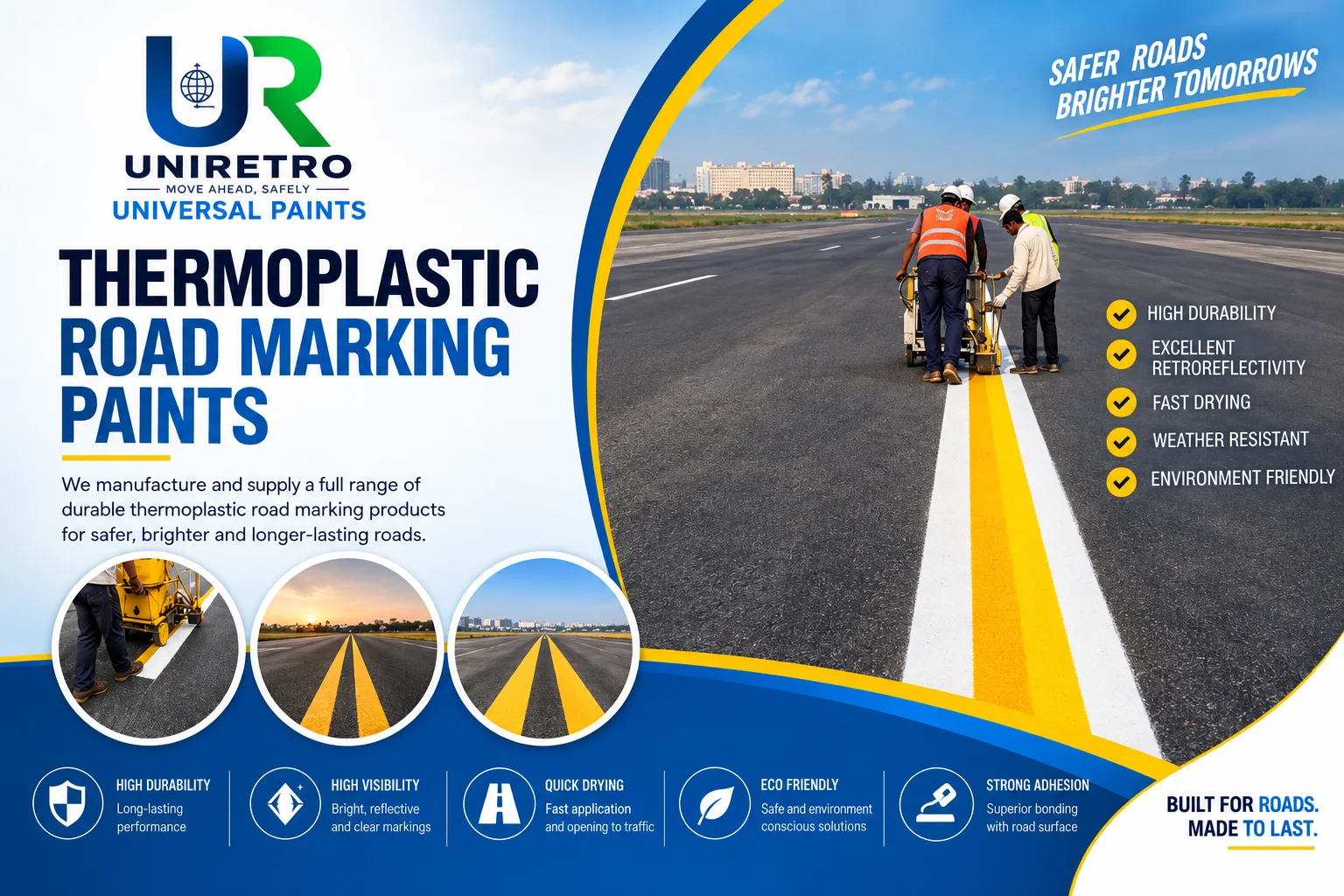 Thermoplastic road marking material and application